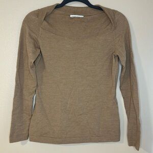 Banana Republic Extra Fine Merino wool Blend Khaki Tan Sweater Small
